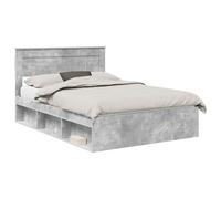 vidaXL Estructura de Cama con colchón Gris concreto 150 x 200 cm, Dormitorio, Diseño Rectangular, Muebles Modernos, Materiales Duraderos para Comodidad y Estilo a Largo Plazo