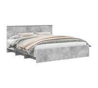 vidaXL Estructura de Cama con cabecera Gris Concreto 200 x 200 cm, Marco de Cama Rectangular de Madera, Muebles Modernos para Dormitorio, soluciones de sueño duraderas, diseño Minimalista para Decora