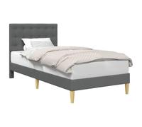 vidaXL Estructura de Cama con cabecera Gris Oscuro 90 x 190 cm Tela
