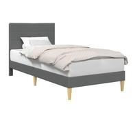 vidaXL Estructura de Cama con cabecera Gris Oscuro 90 x 190 cm Tela, Marco de Cama Moderno, diseño Rectangular, Elegante mobiliario para el hogar, instalación tapizada Chic, solución de sueño con EST