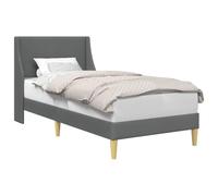 vidaXL Estructura de Cama con cabecera Gris Oscuro 90 x 200 cm Tela, Elegante Marco de Cama Moderno, Muebles de Tela Rectangular, sofisticación en el Dormitorio, diseño Minimalista y Durable, solucio