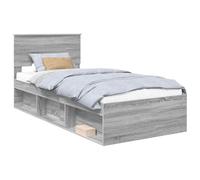 vidaXL Estructura de Cama con cabecera Gris Sonoma 100 x 200 cm, Dormitorio Moderno, Diseño Rectangular con Materiales Duraderos para una Decoración del Hogar Estilosa y Funcional, para Cualquier ESP