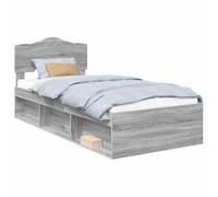 vidaXL Estructura de Cama con cabecera Gris Sonoma 100 x 200 cm, Marco de Cama Moderno, diseño Estiloso, Madera elaborada Duradera, Rectangular para dormitorios contemporáneos