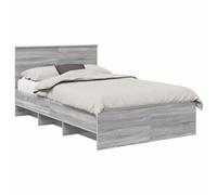 vidaXL Estructura de Cama con cabecera Gris Sonoma 120 x 123 cm, Marco de Cama Rectangular de Madera, Muebles Modernos para Dormitorio, soluciones de sueño duraderas, diseño Minimalista para decoraci