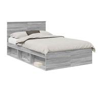 vidaXL Estructura de Cama con cabecera Gris Sonoma 120 x 200 cm, Dormitorio Moderno, Diseño Rectangular con Materiales Duraderos para una Decoración del Hogar Estilosa y Funcional, para Cualquier ESP