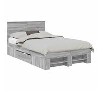 vidaXL Estructura de Cama con cabecera Gris Sonoma 120 x 200 cm, Muebles de Dormitorio, diseño Rectangular, Estilo Moderno, Materiales duraderos, para hogar contemporáneo, Organiza tu Espacio