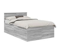 vidaXL Estructura de Cama con cabecera Gris Sonoma 135 x 190 cm, Dormitorio, Rectangular, Muebles y Accesorios Modernos y duraderos para una Vida Minimalista, Elegante y Funcional