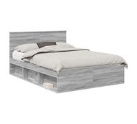 vidaXL Estructura de cama con cabecera Gris Sonoma 140x190 cm – Diseño rectangular, moderno y duradero