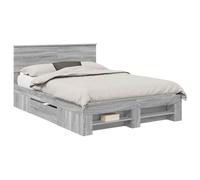 vidaXL Estructura de Cama con cabecera Gris Sonoma 140 x 200 cm, Muebles de Dormitorio, diseño Rectangular, Estilo Moderno, Materiales duraderos, para hogar contemporáneo, Organiza tu Espacio