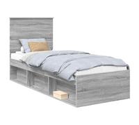 vidaXL Estructura de Cama con cabecera Gris Sonoma 75 x 190 cm, Iluminación Moderna Rectangular, Muebles Elegantes, decoración Elegante, Ropa de Cama cómoda