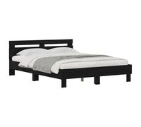 vidaXL Estructura de Cama con cabecera Madera de Roble Sólido, Cama Moderna, Rectangular, Madera Resistente, cabecera Funcional, Estilo Minimalista, Comodidad para tu habitación