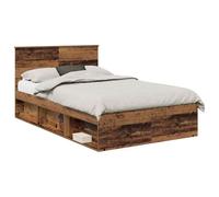 vidaXL Estructura de Cama con cabecera Madera Vieja 120 x 190 cm, Dormitorio Moderno, Diseño Rectangular con Materiales Duraderos para una Decoración del Hogar Estilosa y Funcional, para Cualquier Es