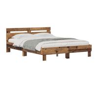 vidaXL Estructura de Cama con cabecera Madera Vieja 120 x 200 cm, Cama Moderna, Rectangular, Madera Resistente, cabecera Funcional, Estilo Minimalista, Comodidad para tu habitación