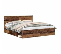 vidaXL Estructura de Cama con cabecera Madera Vieja 200 x 200 cm, Dormitorio Moderno, Diseño Rectangular con Materiales Duraderos para una Decoración del Hogar Estilosa y Funcional, para Cualquier Es