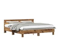 vidaXL Estructura de Cama con cabecera Madera Vieja 203 x 185 x 70 cm, Cama Moderna, Marco Rectangular, Madera Duradera, Diseño Minimalista, Ideal para Espacios Urbanos, Muebles de Calidad