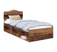 vidaXL Estructura de Cama con cabecera Madera Vieja 75 x 190 cm, Marco de Cama Moderno, diseño Estiloso, Madera elaborada Duradera, Rectangular para dormitorios contemporáneos