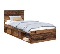 vidaXL Estructura de Cama con cabecera Madera Vieja 90 x 190 cm, Dormitorio Moderno, Diseño Rectangular con Materiales Duraderos para una Decoración del Hogar Estilosa y Funcional, para Cualquier ESP