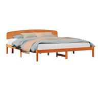vidaXL Estructura de Cama con cabecera Marrón Cera 180 x 200 cm