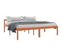 vidaXL Estructura de Cama con cabecera Marrón Cera 180 x 200 cm, Cama de Madera Moderna, diseño Minimalista Rectangular, Estructura de Pino sólida, Cama Funcional compacta