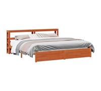 vidaXL Estructura de Cama 2 pcs Marrón Cera Madera de Pino Macizo, Cama Moderna de Madera Rectangular, sólida de Pino, cómoda y Elegante para un sueño reparador