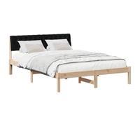 vidaXL Estructura de Cama con cabecera Marrón y Negro 140 x 200 cm, Cama Moderna, Estructura Rectangular de Madera, diseño ahorrador de Espacio, cabecera Minimalista, Sistema de Listones
