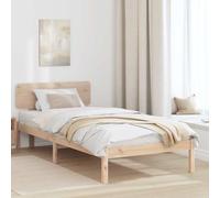 vidaXL Cama con cabecera 75x190 cm de Madera de Pino Macizo