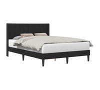 vidaXL Estructura de Cama con cabecera Negro 140 x 190 cm Terciopelo, Dormitorio Elegante, Marco de Cama Moderno, tapicería de Terciopelo Duradera, Muebles cómodos, soluciones Chic para Interiores