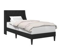vidaXL Estructura de Cama con cabecera Negro 80 x 200 cm Terciopelo, Marco de Cama Rectangular Moderno, Acabado en Terciopelo Duradero, Muebles de Dormitorio Cómodos, Diseño Elegante, Ropa de Cama Su