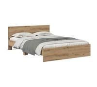 vidaXL Estructura de Cama con cabecera Roble Artesanal 120 x 190 cm, Estructura de Cama innovadora, iluminación dinámica, USB, diseño Elegante, Multicolor, Pieza Moderna para Dormitorio