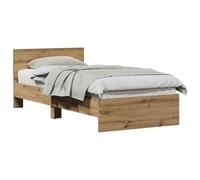 vidaXL Estructura de Cama Individual en Roble Claro de 90X190 cm Diseño Moderno con Listones para Un Sueño Cómodo Uso Interior Artesanal Elegante para Adultos