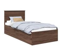 vidaXL Estructura de Cama con cabecera Roble Marrón 120 x 200 cm, Cama Moderna Elegante, Madera Resistente, Base listonada con Estilo, diseño Minimalista, Dormitorio