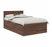 vidaXL Estructura de Cama con cabecera Roble Marrón 135 x 190 cm, Dormitorio, Rectangular, Muebles y Accesorios Modernos y duraderos para una Vida Minimalista, Elegante y Funcional