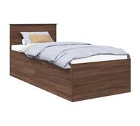 vidaXL Estructura de Cama con cabecera Roble Marrón 90 x 200 cm, Dormitorio, Rectangular, Muebles y Accesorios Modernos y duraderos para una Vida Minimalista, Elegante y Funcional