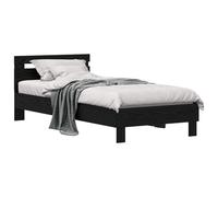 vidaXL Estructura de Cama con cabecera Roble Negro 98.5 x 200 cm, Marco de Cama Moderno, Rectangular, Madera de Calidad, cabecero Funcional, Estilo Minimalista, Esenciales para el Dormitorio, cómodo
