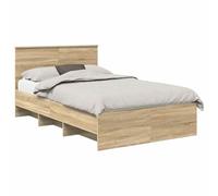 vidaXL Estructura de Cama con cabecera Roble Sonoma 120 x 123 cm, Cama Rectangular de Madera Moderna, diseño Minimalista Duradero para Dormir cómodo, Ideal para tu Dormitorio