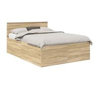 vidaXL Estructura de Cama con cabecera Roble Sonoma 150 x 200 cm, Dormitorio, Rectangular, Muebles y Accesorios Modernos y duraderos para una Vida Minimalista, Elegante y Funcional