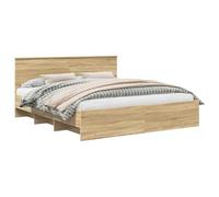 vidaXL Estructura de Cama con cabecera Roble Sonoma 180 x 200 cm, Cama Rectangular de Madera Moderna, diseño Minimalista Duradero para Dormir cómodo, Ideal para tu Dormitorio