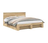 vidaXL Estructura de Cama con cabecera Roble Sonoma 180 x 200 cm, Muebles de Dormitorio, diseño Rectangular, Estilo Moderno, Materiales duraderos, para hogar contemporáneo, Organiza tu Espacio