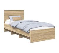 vidaXL Estructura de Cama con cabecera Roble Sonoma 80 x 200 cm, Marco de Cama Rectangular de Madera, Muebles Modernos para Dormitorio, soluciones de sueño duraderas, diseño Minimalista para decoraci