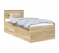 vidaXL Estructura de Cama con cabecera Roble Sonoma 90 x 190 cm, Dormitorio, Rectangular, Muebles y Accesorios Modernos y duraderos para una Vida Minimalista, Elegante y Funcional