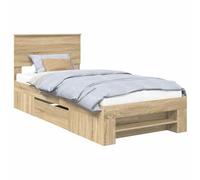 vidaXL Estructura de Cama con cabecera Roble Sonoma 90 x 200 cm, Muebles de Dormitorio, diseño Rectangular, Estilo Moderno, Materiales duraderos, para hogar contemporáneo, Organiza tu Espacio