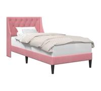 vidaXL Estructura de Cama con cabecera Rosa 100 x 200 cm Terciopelo, Marco de Cama Rectangular Moderno, Acabado en Terciopelo Duradero, Muebles de Dormitorio Cómodos, Diseño Elegante, Ropa de Cama Su