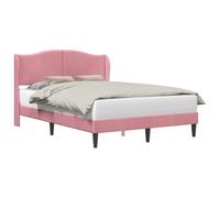 vidaXL Estructura de Cama con cabecera Rosa 160 x 200 cm Terciopelo, Cama Rectangular Moderna, Espacio de sueño Funcional, cabecera estilosa, diseño Minimalista, Textura Suave