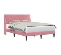 vidaXL Estructura de Cama con cabecera Rosa 160 x 200 cm Terciopelo, Marco de Cama Rectangular Moderno, Acabado en Terciopelo Duradero, Muebles de Dormitorio Cómodos, Diseño Elegante, Ropa de Cama Su