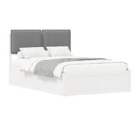 vidaXL Estructura de cama con cabecera tapizada, gris claro, diseño moderno y duradero