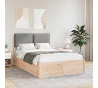 vidaXL Estructura de Cama con Cabecera Tapizada Gris Claro, Dormitorio, Rectangular, Moderno, Diseño Duradero para una Vida Estilosa, Muebles Perfectamente Fabricados, Soluciones de Ahorro de Espacio