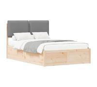 vidaXL Estructura de Cama con Cabecera Tapizada Gris Claro, Dormitorio, Rectangular, Moderno, Diseño Duradero para una Vida Estilosa, Muebles Perfectamente Fabricados, Soluciones de Ahorro de Espacio