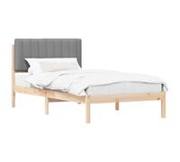vidaXL Estructura de Cama con Cabecera Tapizada Gris Claro, Dormitorio, Rectangular, Moderno, Duradero, Diseño Elegante para Espacios contemporáneos, Comodidad se Encuentra con funcionalidad en estil