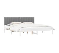 vidaXL Estructura de Cama con Cabecera Tapizada Gris Claro, Dormitorio, Rectangular, Moderno, Duradero, Diseño Elegante para Espacios contemporáneos, Comodidad se Encuentra con funcionalidad en estil