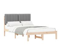 vidaXL Estructura de Cama con Cabecera Tapizada Gris Claro, Dormitorio, Rectangular, Moderno, Duradero, Diseño Elegante para Espacios contemporáneos, Comodidad se Encuentra con funcionalidad en estil